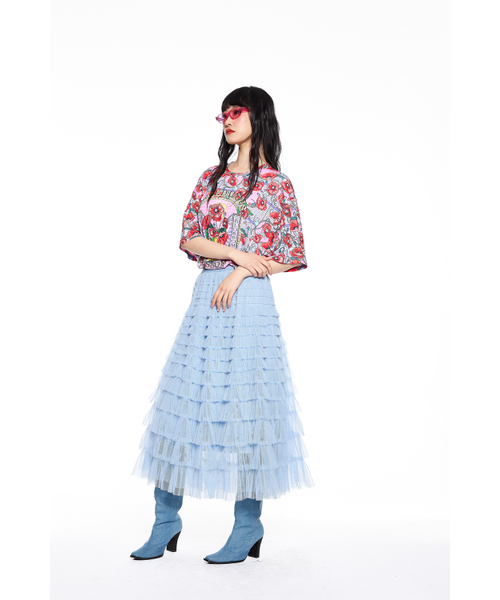GREEDILOUS(グリディアス)の「Mesh tiered skirt(スカート・レディース・その他・S/M/L/XS)」の3枚目の写真