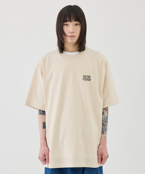 eastserviceshop（イーストサービスショップ）の「Vice Shop Half T - Cream（Tシャツ/カットソー・レディース・アイボリー・SMALL/MEDIUM/LARGE）」の5枚目の写真