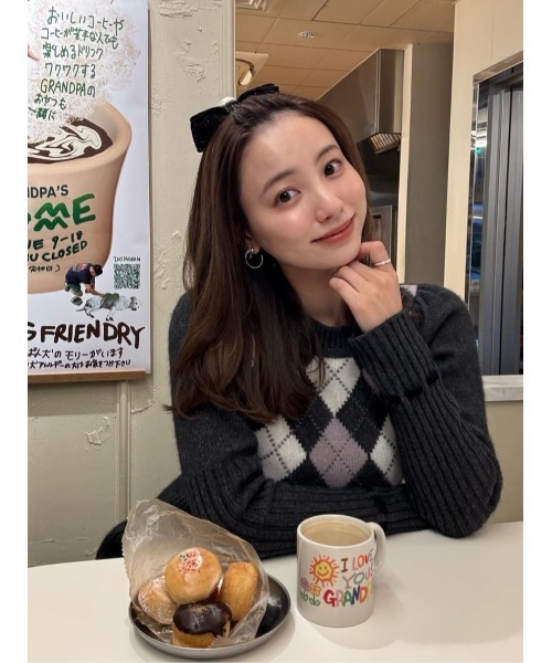 Her lip to（ハーリップトゥー）の「Moor Argyle Ribbon Knit Dress