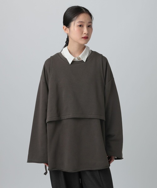 LEPSIM(レプシィム)の「レイヤードオーバースウェット 613152(スウェット・レディース・ブラウン/チャコールグレー/グレイッシュベージュ・FREE)」の10枚目の写真