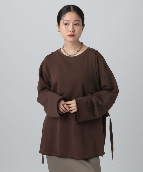 LEPSIM(レプシィム)の「レイヤードオーバースウェット 613152(スウェット・レディース・ブラウン/チャコールグレー/グレイッシュベージュ・FREE)」の16枚目の写真
