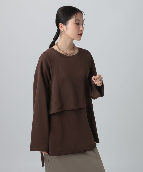 LEPSIM(レプシィム)の「レイヤードオーバースウェット 613152(スウェット・レディース・ブラウン/チャコールグレー/グレイッシュベージュ・FREE)」の17枚目の写真