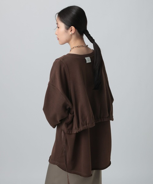 LEPSIM(レプシィム)の「レイヤードオーバースウェット 613152(スウェット・レディース・ブラウン/チャコールグレー/グレイッシュベージュ・FREE)」の18枚目の写真