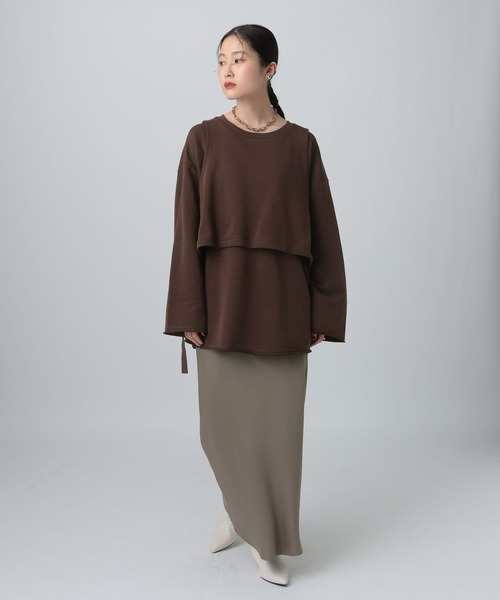 LEPSIM(レプシィム)の「レイヤードオーバースウェット 613152(スウェット・レディース・ブラウン/チャコールグレー/グレイッシュベージュ・FREE)」の19枚目の写真