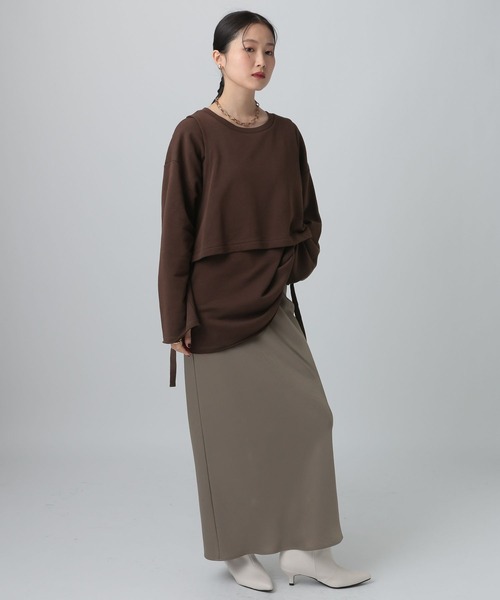 LEPSIM(レプシィム)の「レイヤードオーバースウェット 613152(スウェット・レディース・ブラウン/チャコールグレー/グレイッシュベージュ・FREE)」の20枚目の写真