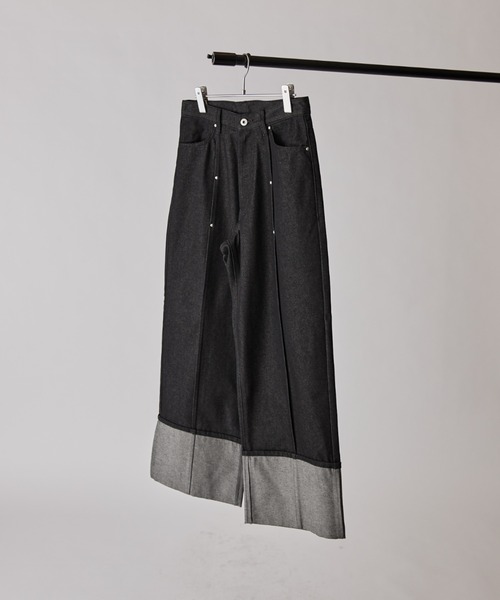 Lui's（ルイス）の「【Neucon】ROLL UP TUCK WIDE STRAIGHT DENIM / ロールアップタックワイドストレートデニム / セットアップ対応（デニムパンツ・メンズ・ブラック/インディゴブルー・1/2）」の18枚目の写真