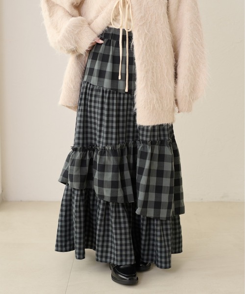 apres jour clair（アプレジュールクレア）の「【apres jour clair】アソートチェックスカート（スカート・レディース・ブラウン系その他/オフホワイト/ブラック系その他・X-LARGE/フリー）」の15枚目の写真