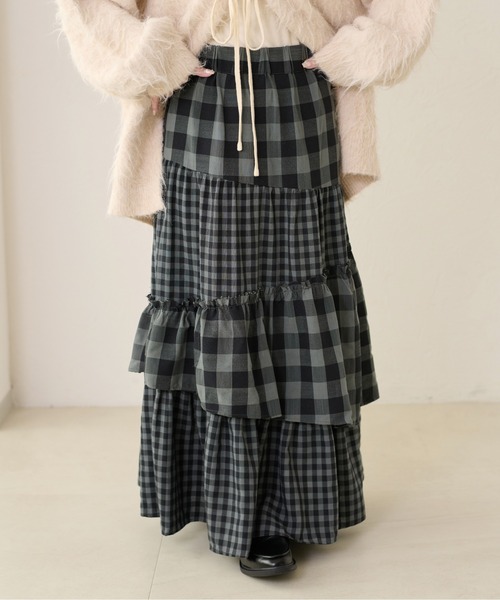 apres jour clair（アプレジュールクレア）の「【apres jour clair】アソートチェックスカート（スカート・レディース・ブラウン系その他/オフホワイト/ブラック系その他・X-LARGE/フリー）」の16枚目の写真