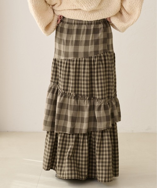 apres jour clair（アプレジュールクレア）の「【apres jour clair】アソートチェックスカート（スカート・レディース・ブラウン系その他/オフホワイト/ブラック系その他・X-LARGE/フリー）」の5枚目の写真