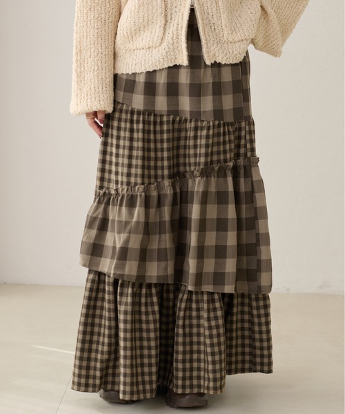 apres jour clair（アプレジュールクレア）の「【apres jour clair】アソートチェックスカート（スカート・レディース・ブラウン系その他/オフホワイト/ブラック系その他・X-LARGE/フリー）」の7枚目の写真
