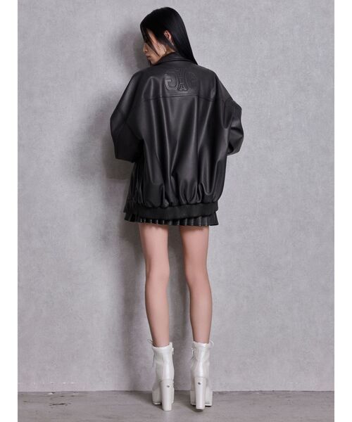 GYDA（ジェイダ）の「Symmetry GYDA EmbossフェイクレザーBIGブルゾン（ブルゾン・レディース・ブラック・FREE）」の5枚目の写真