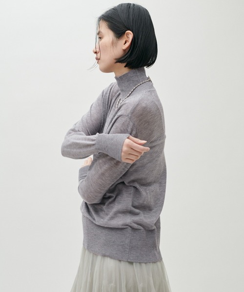 LARUTA(ラルータ)の「【LARUTA】シアータートルウール混天竺ニットプルオーバー(ニット/セーター・レディース・ピンク/ベージュ/グレー/アイボリー/ブラック・FREE)」の22枚目の写真
