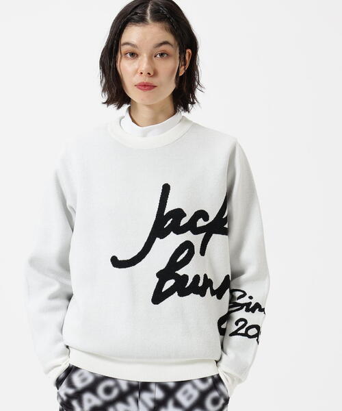 Jack Bunny!!】防風裏地付きクルーネックニットプルオーバー（ニット