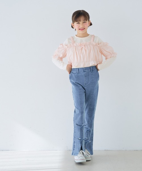 coca（coca）（コカ）の「キッズ ビスチェ＆長袖Tシャツ 2点セット（Tシャツ/カットソー・キッズ・ライトピンク/ブラック・130/120/150/140）」の4枚目の写真