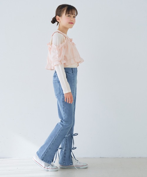 coca（coca）（コカ）の「キッズ ビスチェ＆長袖Tシャツ 2点セット（Tシャツ/カットソー・キッズ・ライトピンク/ブラック・130/120/150/140）」の5枚目の写真