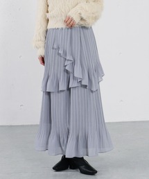 アシメシアーティアードプリーツスカート
