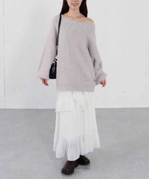 archives（アルシーヴ）の「アシメシアーティアードプリーツスカート（スカート・レディース・アイボリー/ブラック/ブルーグレー・MEDIUM）」の8枚目の写真