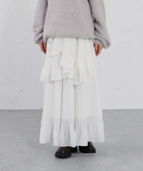 archives（アルシーヴ）の「アシメシアーティアードプリーツスカート