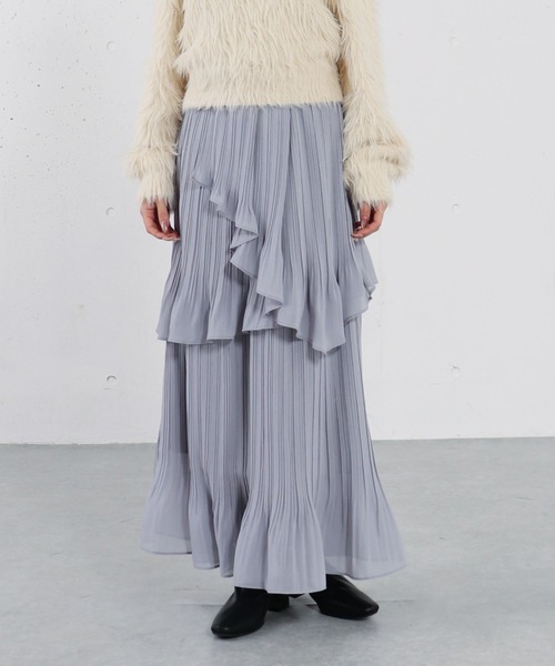 archives（アルシーヴ）の「アシメシアーティアードプリーツスカート（スカート・レディース・アイボリー/ブラック/ブルーグレー・MEDIUM）」の20枚目の写真