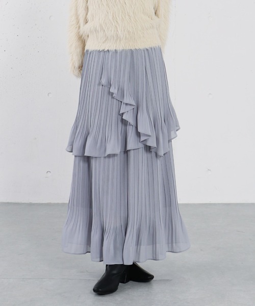 archives（アルシーヴ）の「アシメシアーティアードプリーツスカート（スカート・レディース・アイボリー/ブラック/ブルーグレー・MEDIUM）」の22枚目の写真