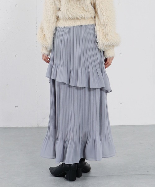 archives（アルシーヴ）の「アシメシアーティアードプリーツスカート（スカート・レディース・アイボリー/ブラック/ブルーグレー・MEDIUM）」の21枚目の写真