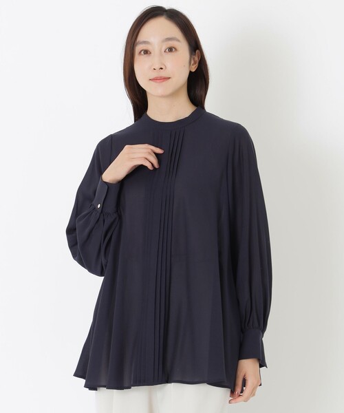 S.ESSENTIALS（エスエッセンシャルズ）の「フロントタックブラウス（シャツ/ブラウス・レディース・ピンク系その他2/ダークネイビー・36/38）」の2枚目の写真