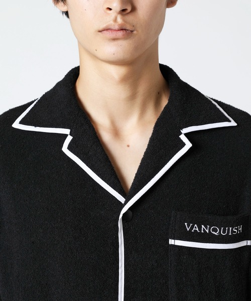 VANQUISH(ヴァンキッシュ)の「VANQUISH / ヴァンキッシュ パイル オープンカラーシャツ(シャツ/ブラウス・メンズ・ブラック/ホワイト・L/M)」の10枚目の写真