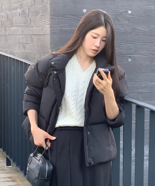 MIND BRIDGE WOMEN（マインドブリッジウーマン）の「[W]ドゥグッド_ショートダウンジャケット - 4カラー MYDJ82A1（ダウンジャケット/コート・レディース・ライトブルー/ライトカーキ/ブラック/アイボリー・55/66）」の10枚目の写真