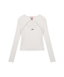 TWO RIBBON LONG SLEEVE - WHITE