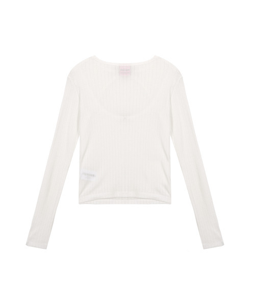 ITZAVIBE(イッザバイブ)の「TWO RIBBON LONG SLEEVE - WHITE(Tシャツ/カットソー・レディース・その他・ONE SIZE)」の3枚目の写真