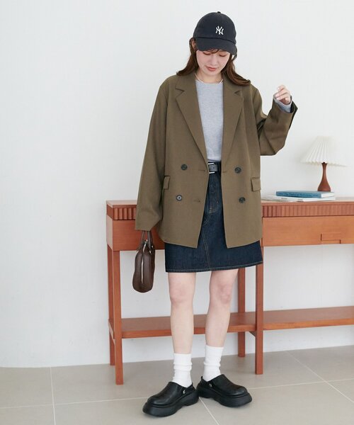 DISCOAT(ディスコート)の「USコットンデニムミニスカート(スカート・レディース・ネイビー/サックスブルー・FREE)」の22枚目の写真