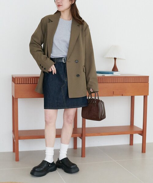 DISCOAT(ディスコート)の「USコットンデニムミニスカート(スカート・レディース・ネイビー/サックスブルー・FREE)」の21枚目の写真