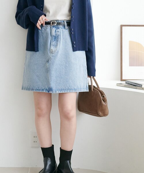 DISCOAT(ディスコート)の「USコットンデニムミニスカート(スカート・レディース・ネイビー/サックスブルー・FREE)」の14枚目の写真