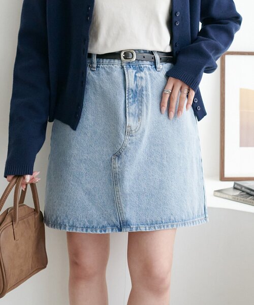 DISCOAT(ディスコート)の「USコットンデニムミニスカート(スカート・レディース・ネイビー/サックスブルー・FREE)」の13枚目の写真