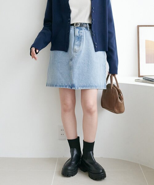 DISCOAT(ディスコート)の「USコットンデニムミニスカート(スカート・レディース・ネイビー/サックスブルー・FREE)」の12枚目の写真