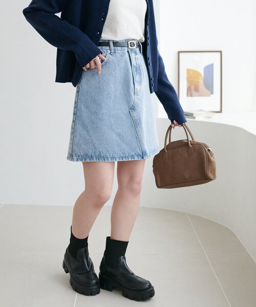 DISCOAT(ディスコート)の「USコットンデニムミニスカート(スカート・レディース・ネイビー/サックスブルー・FREE)」の11枚目の写真