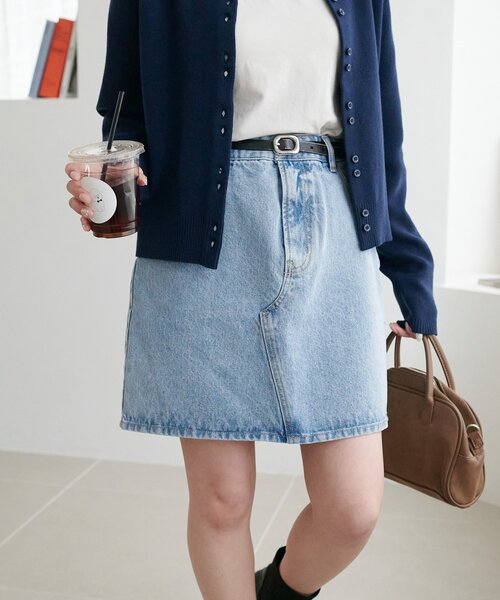 DISCOAT(ディスコート)の「USコットンデニムミニスカート(スカート・レディース・ネイビー/サックスブルー・FREE)」の10枚目の写真