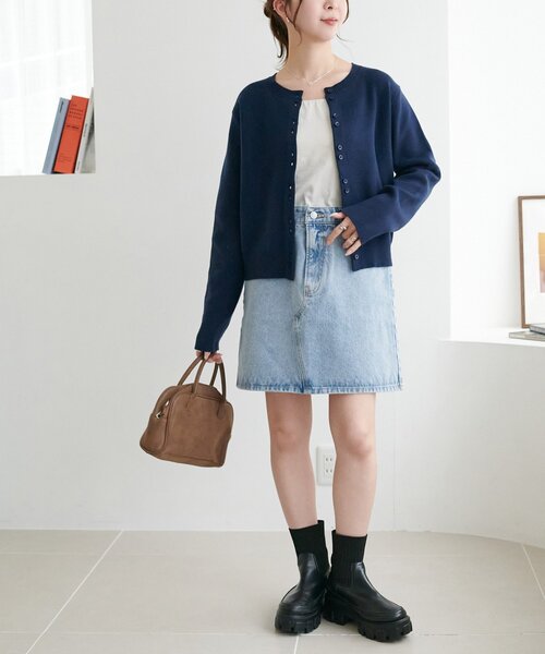 DISCOAT(ディスコート)の「USコットンデニムミニスカート(スカート・レディース・ネイビー/サックスブルー・FREE)」の9枚目の写真