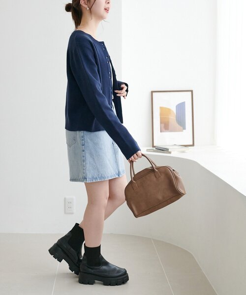 DISCOAT(ディスコート)の「USコットンデニムミニスカート(スカート・レディース・ネイビー/サックスブルー・FREE)」の6枚目の写真