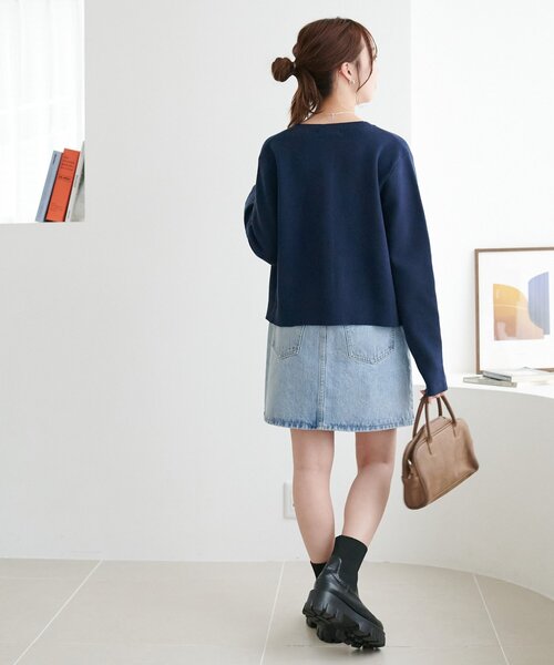 DISCOAT(ディスコート)の「USコットンデニムミニスカート(スカート・レディース・ネイビー/サックスブルー・FREE)」の5枚目の写真