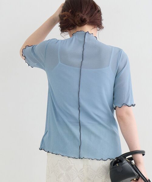 le.coeur blanc(ルクールブラン)の「《WEB限定アイテム》メロウシアーハイネックトップス(Tシャツ/カットソー・レディース・ブラック/サックスブルー/ピンク/アイボリー・38)」の11枚目の写真