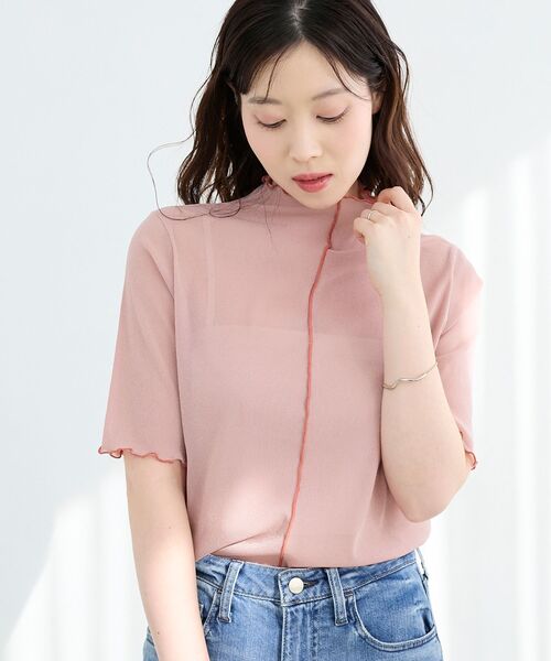 le.coeur blanc(ルクールブラン)の「《WEB限定アイテム》メロウシアーハイネックトップス(Tシャツ/カットソー・レディース・ブラック/サックスブルー/ピンク/アイボリー・38)」の17枚目の写真