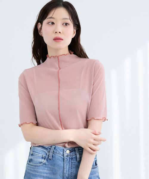 le.coeur blanc(ルクールブラン)の「《WEB限定アイテム》メロウシアーハイネックトップス(Tシャツ/カットソー・レディース・ブラック/サックスブルー/ピンク/アイボリー・38)」の18枚目の写真