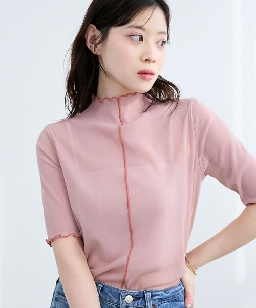 le.coeur blanc(ルクールブラン)の「《WEB限定アイテム》メロウシアーハイネックトップス(Tシャツ/カットソー・レディース・ブラック/サックスブルー/ピンク/アイボリー・38)」の19枚目の写真
