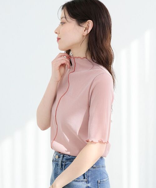 le.coeur blanc(ルクールブラン)の「《WEB限定アイテム》メロウシアーハイネックトップス(Tシャツ/カットソー・レディース・ブラック/サックスブルー/ピンク/アイボリー・38)」の20枚目の写真