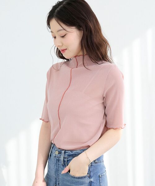le.coeur blanc(ルクールブラン)の「《WEB限定アイテム》メロウシアーハイネックトップス(Tシャツ/カットソー・レディース・ブラック/サックスブルー/ピンク/アイボリー・38)」の21枚目の写真