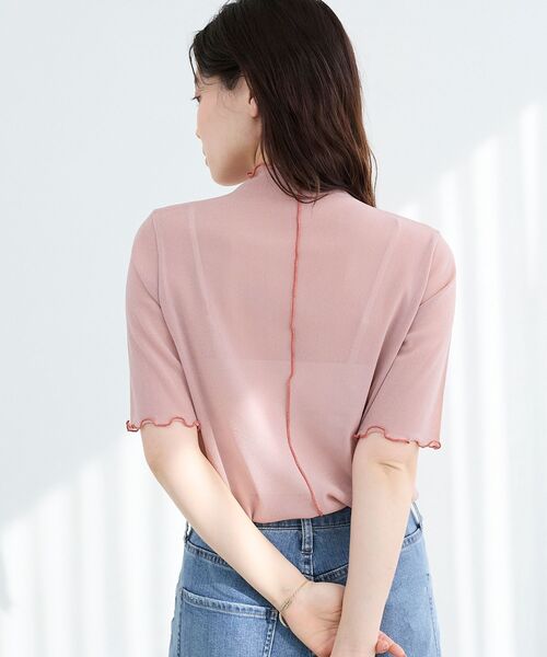 le.coeur blanc(ルクールブラン)の「《WEB限定アイテム》メロウシアーハイネックトップス(Tシャツ/カットソー・レディース・ブラック/サックスブルー/ピンク/アイボリー・38)」の22枚目の写真