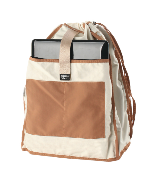 MASMARULEZ（マスマルールズ）の「[INT] Mixed Easy Draw Backpack _ Orange Beige（バックパック/リュック・レディース・その他・FREE）」の5枚目の写真