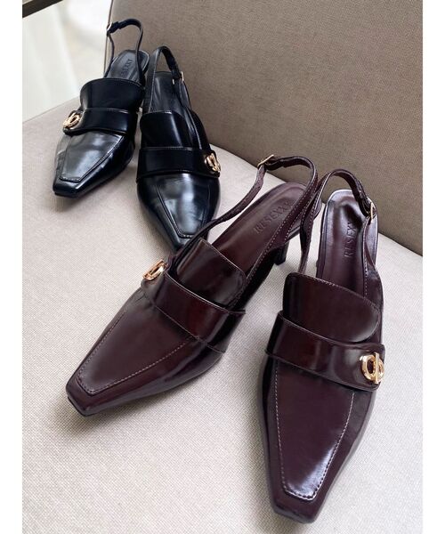 RESEXXY（リゼクシー）の「ポインテッドトゥローファーミュール（パンプス・レディース・ブラック/ブラウン・SMALL/MEDIUM/LARGE）」の12枚目の写真