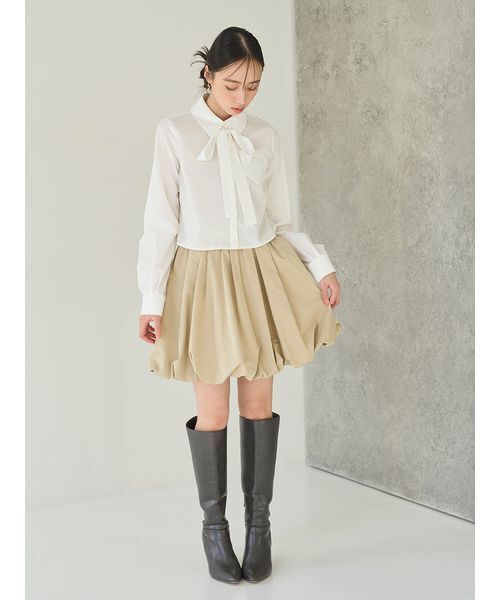 SNIDEL（スナイデル）の「バルーンフレアスカショーパン（その他パンツ・レディース・ブラック/ホワイト/ベージュ・1/0）」の12枚目の写真